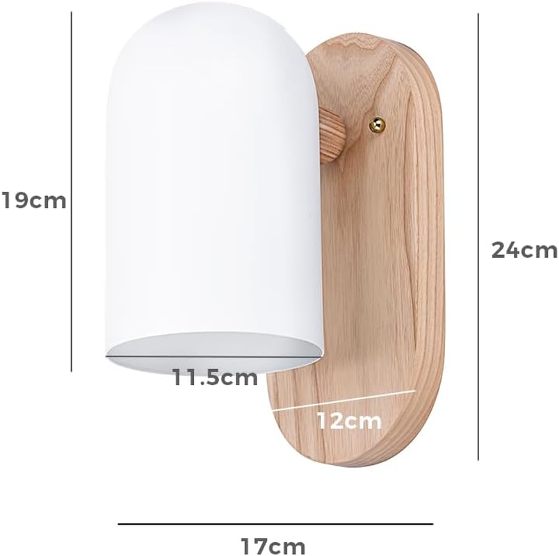 Krear Set of 2 Wooden Wall Sconces, Lighting Indoor Wall Light Fixture for Bedroom, Living Room, Hallway Lighting image number 3