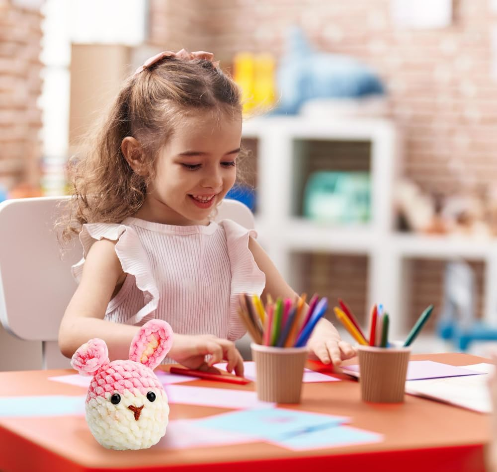 Crochet Kit for Beginners, 4 Pattern Animals, Rabbit, Koala, Penguin, Chick, Beginner Crochet Kit for Adults Step-By-Step Video Tutorials Enough Yarn, Stuffing, Hooks and Accessories image number 2