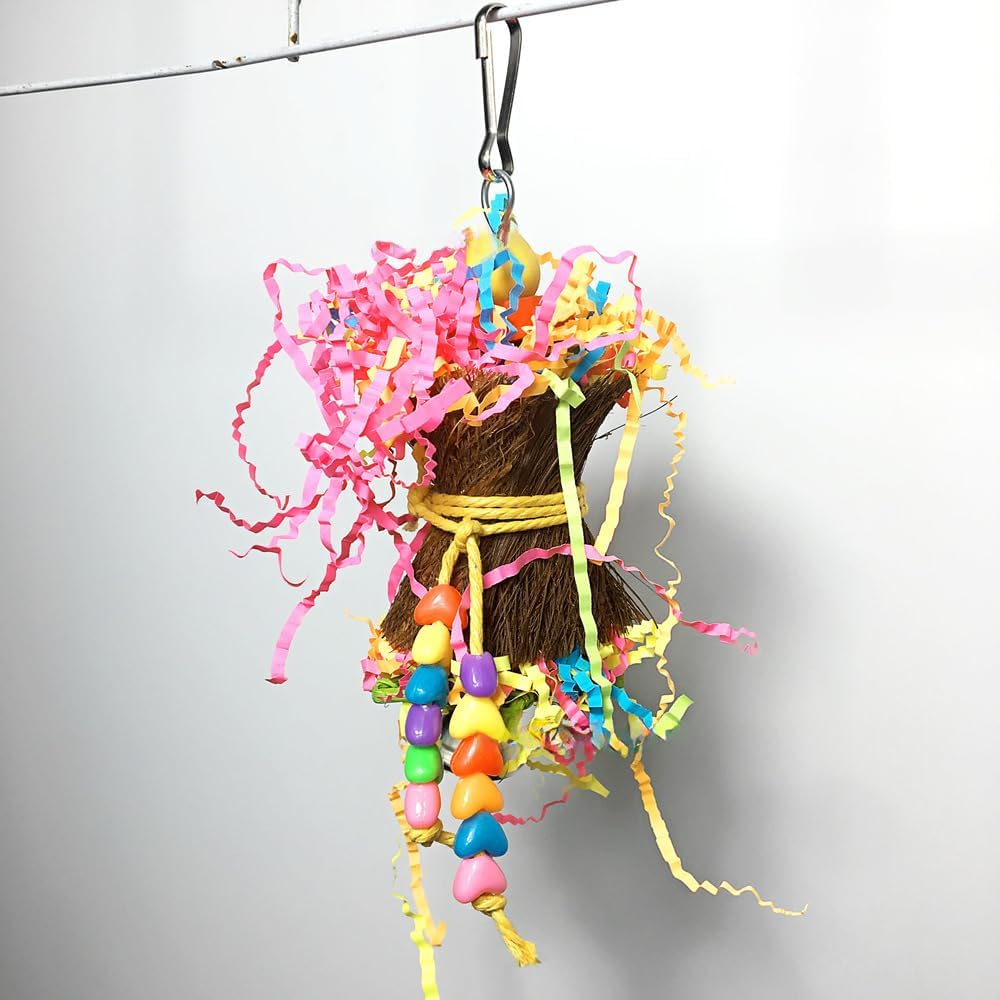 4 Pack Bird Shredder Toys Small Parrot Chewing Toys Parrot Cage Foraging Hanging Toy for Small Bird Parakeets Parrotlets Lovebirds Cockatiels image number 2