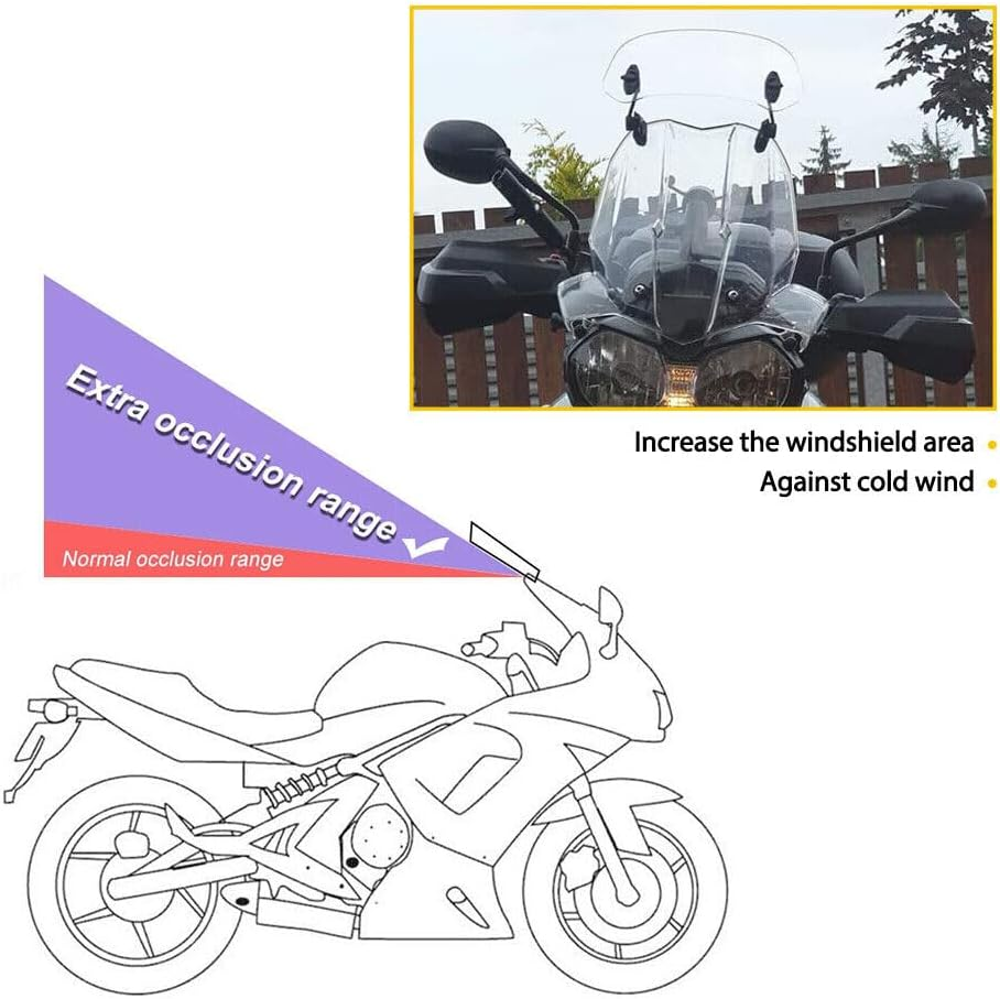 Motorcycle Motorbike Clip on Windshield Wind Screen Deflector Extension Spoiler image number 4