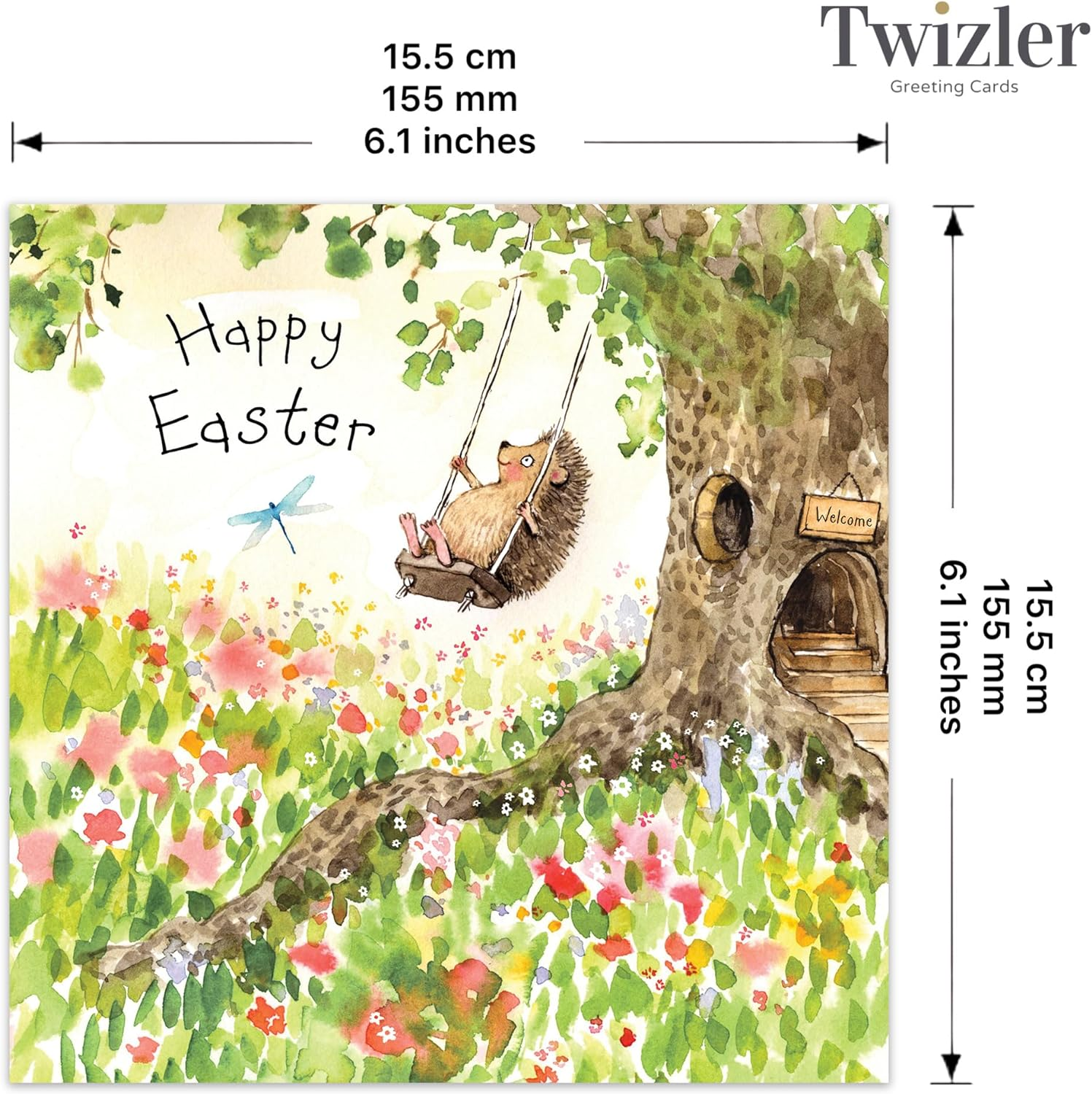Twizler Easter Card - Cute Hedgehog - Happy Easter Cards for Mum Dad Nan Grandad - Greetings for Son Daughter Grandson Granddaughter Friend image number 5