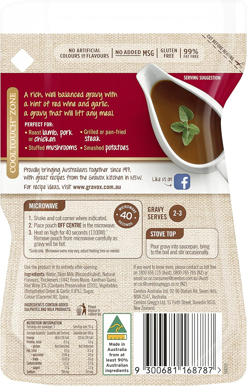 Gravox Roast Meat with Red Wine and Garlic Gravy Pouch Liquid Pouch for Gravy and Liquid Stock Instant Gravy 165G