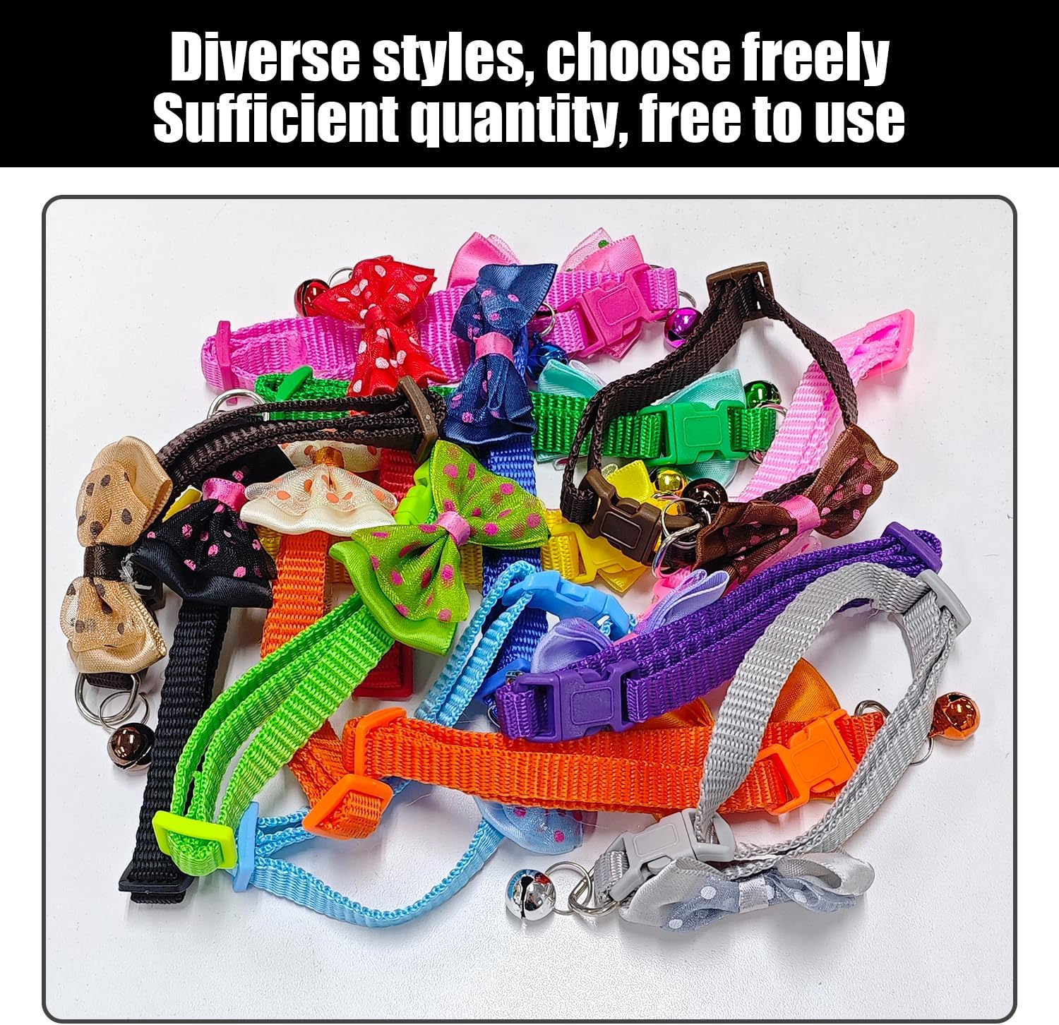 IDNVFY 15 Pieces Bending Half, Small Dog Collar, Cartoon Decorative Collar, Adjustable Pet Chain. image number 1