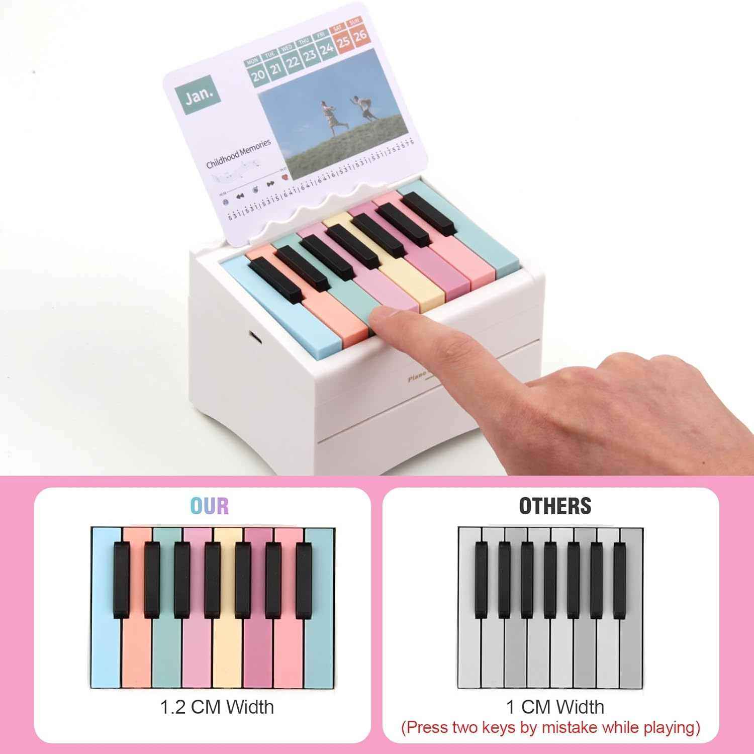 Playable Piano Calendar, Piano Calendar 2025 Desk Calendar, USB Rechargable Mini Piano Calendar with 52 Music Scores in 27 Cards, Home Decor image number 5