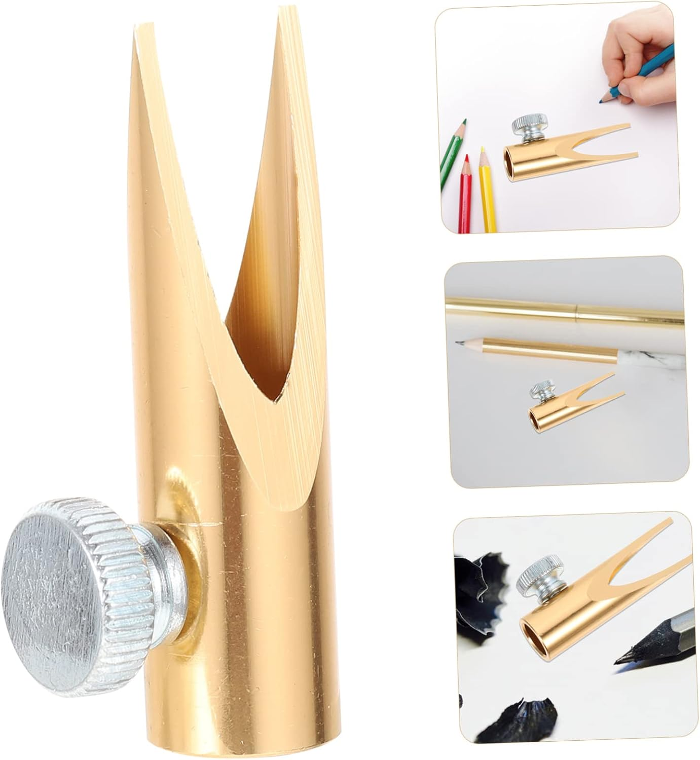 Beavorty Portable Manual Eyebrow Pencil Sharpener Double-Sided Alloy Sharpener for Eyebrow Trimming Adjustable Tip Thickness Chic Workmanship Suitable for Students and Adults image number 2