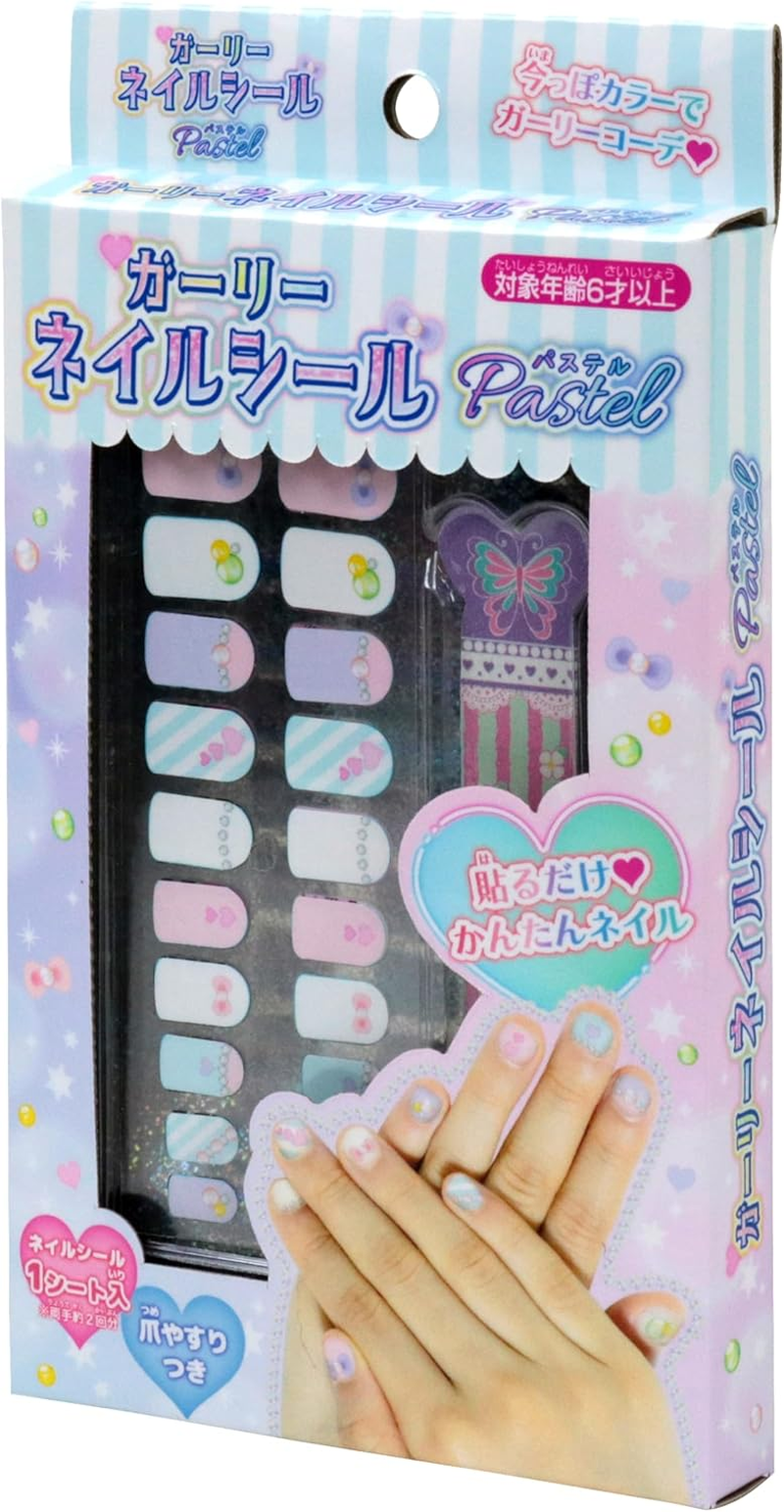 Ikeda Kogyo 00000880 Girly Nail Sticker (Pastel) [Nail Sticker/For Kids] image number 2