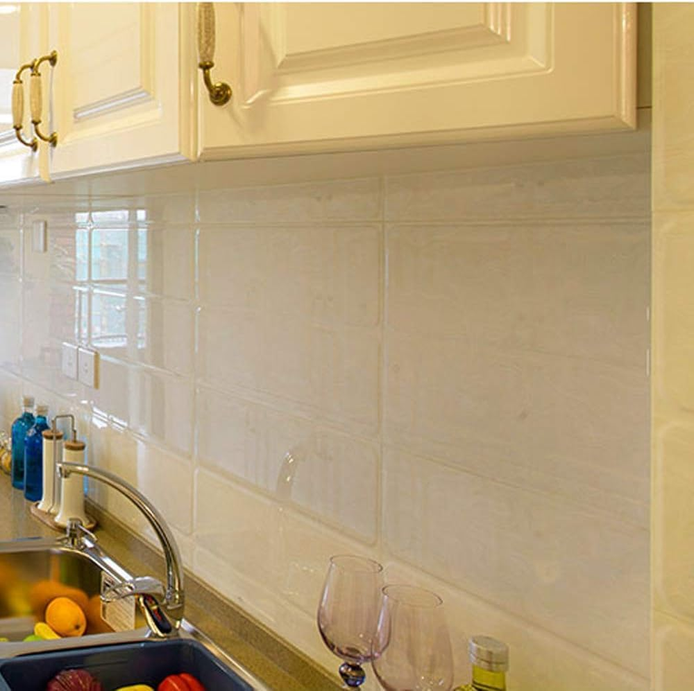 4 Pack Clear Oil-Proof Kitchen Backsplash Protector, Aterproof Heat-Resistant Self-Adhesive Wall Sticker for Countertop, Stove, Cabinet, Peel & Stick Splash Guard Vinyl Film (27.6X17.7 Inch)