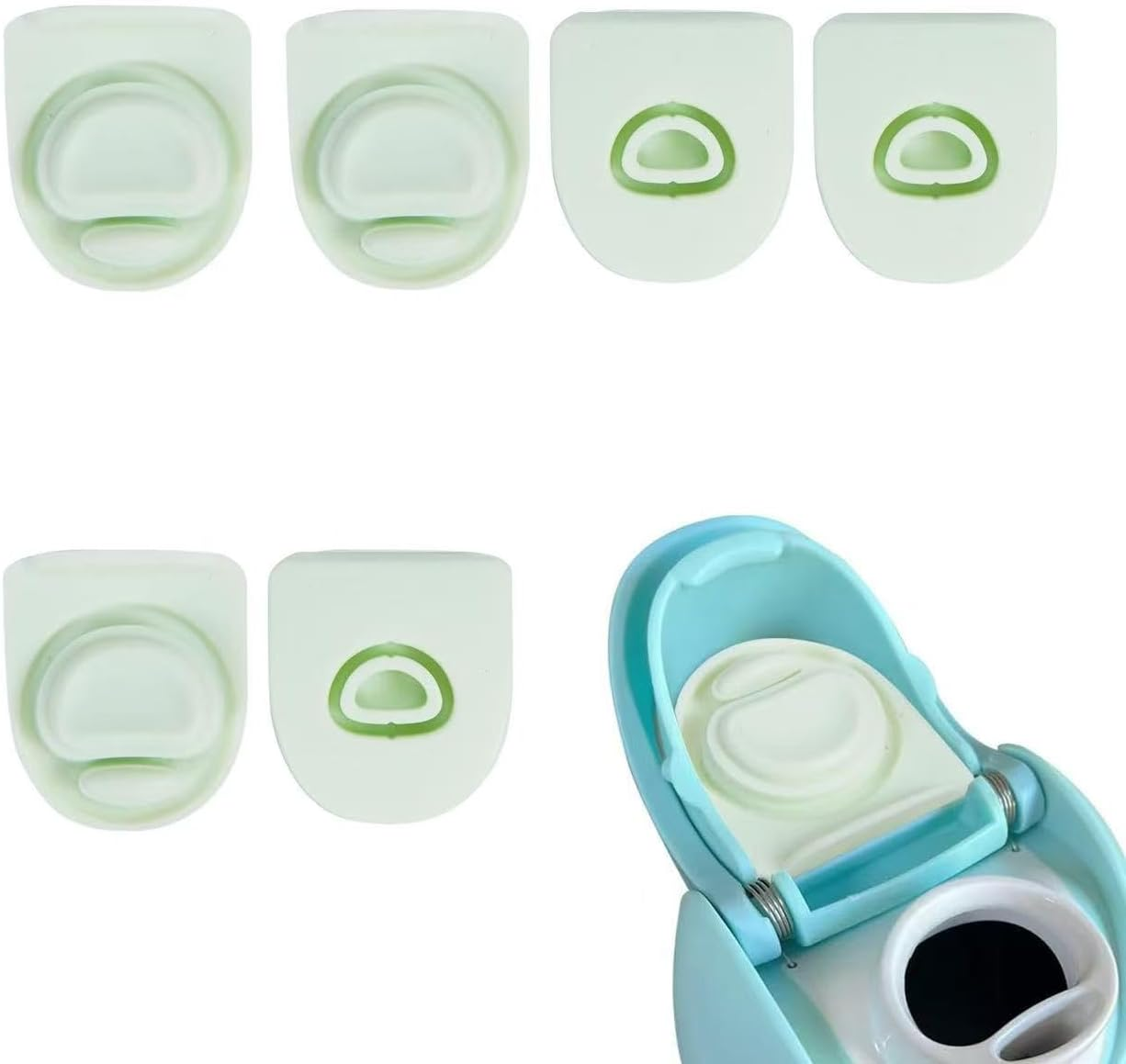 HAOQYUYN 6 Pcs Replacement Stopper, Compatible with Owala Freesip, Suitable for Owala 19/24/32/40 Oz BPA Free Sealed Bottle Cap Mouth Plug Gasket Silicone Plug Accessory (Cyan)