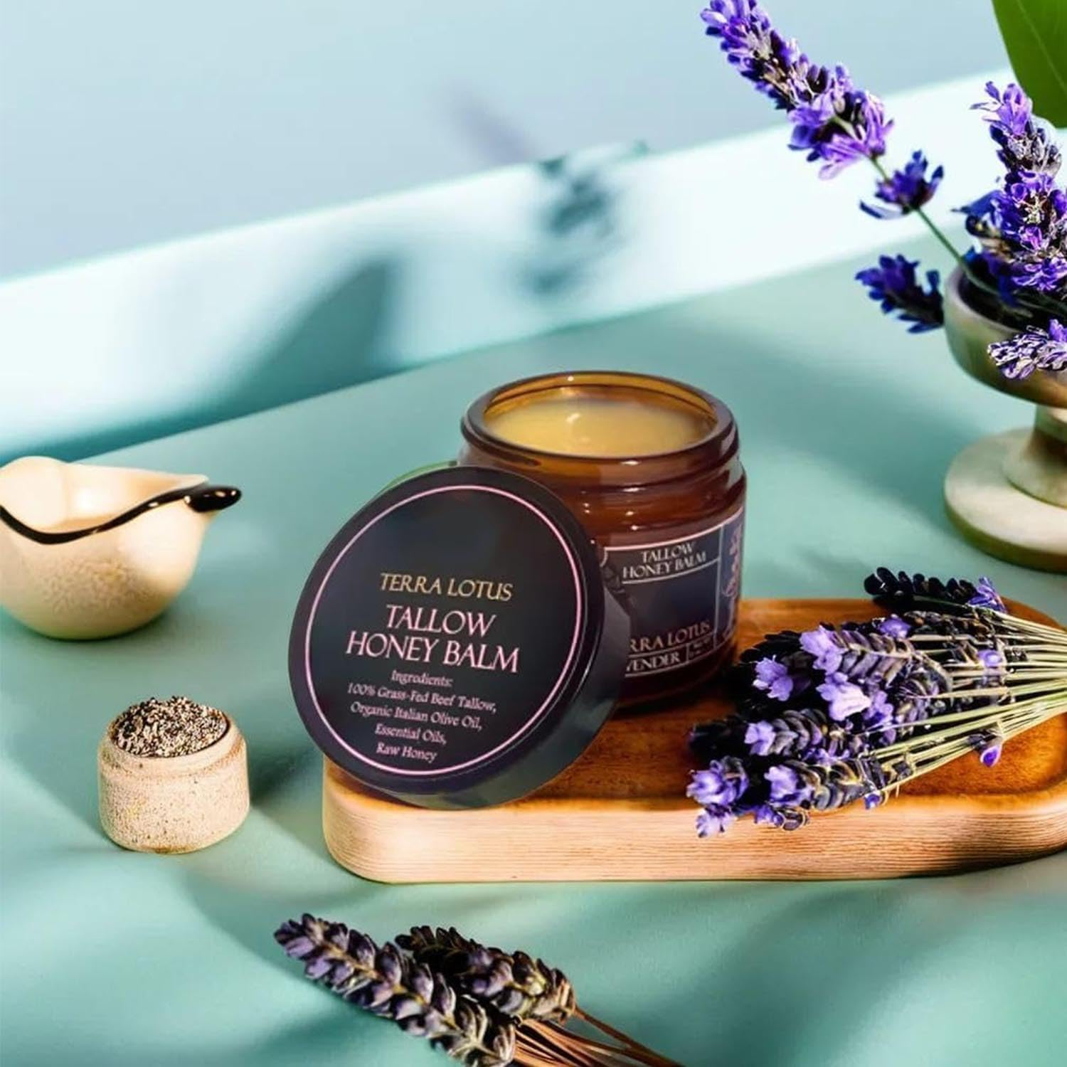 Eloix Tallow Honey Balm, Organic Grass-Fed Beef Tallow Balm with Raw Honey, Natural Body Moisturizer for Face & Body, Moisturizing Cream for Soft (Citrus) image number 2