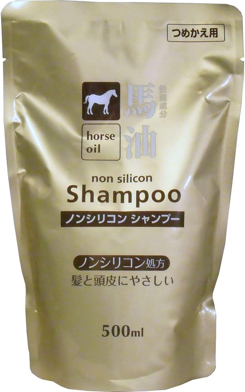 Kumano Oil Horse Oil Non Silicone Shampoo, Refill, 16.9 Fl Oz (500 Ml) image number 1