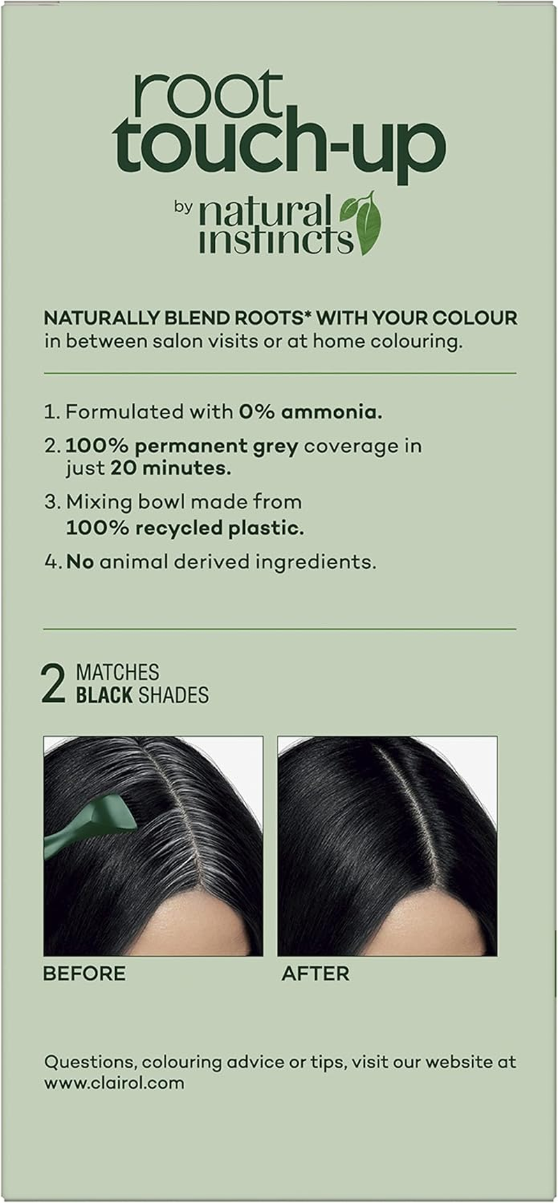 Clairol Root Touch up Natural Instincts 2 BLACK, 100% Grey Coverage, Naturally Blended Roots, 0% Ammonia, Permanent Root Colour - 4 Dark Brown image number 3