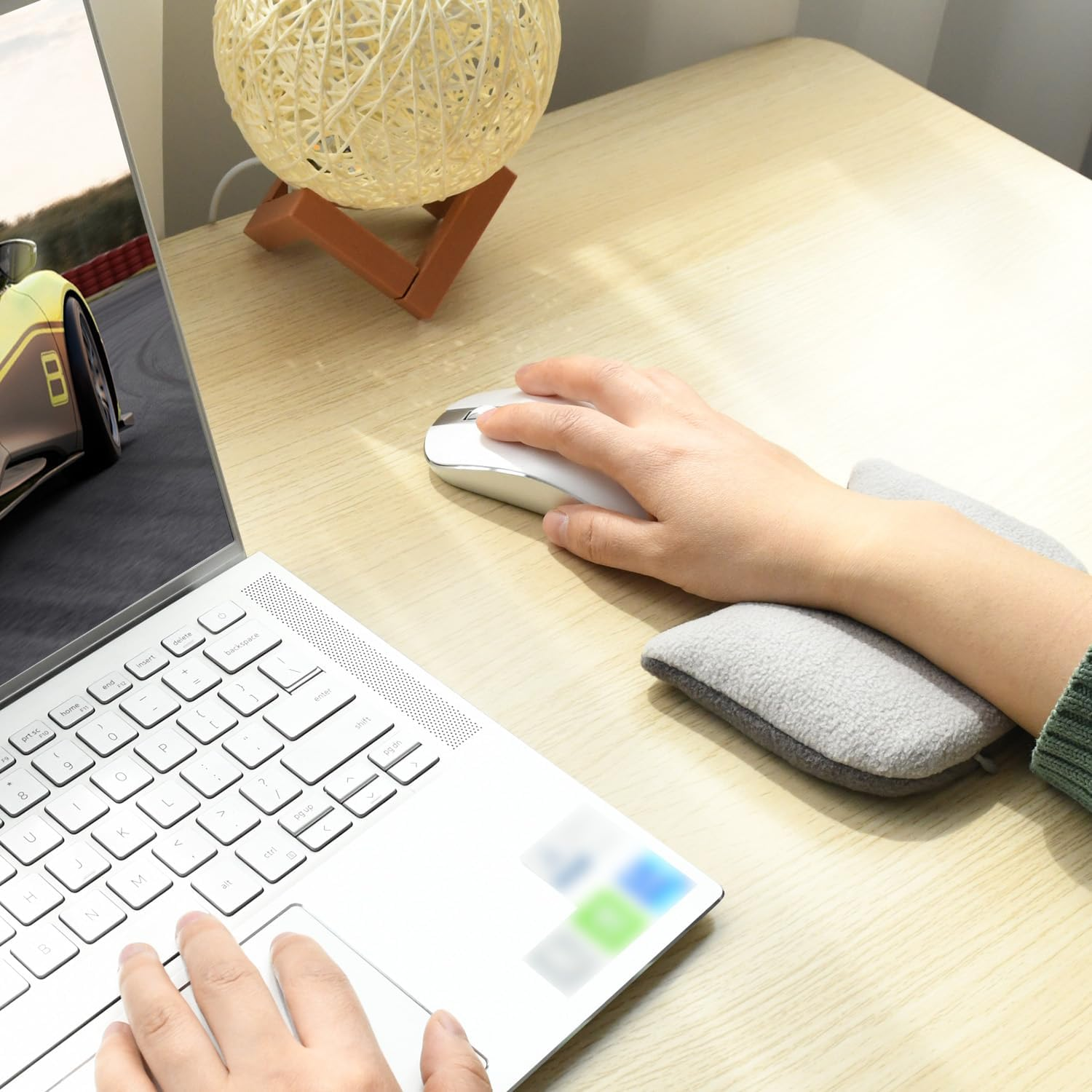 Large Mouse Wrist Rest Bean Bag, Ergonomic Mouse Support Pad Filled Ergo Beads for Computer, Laptop, PC Gaming (Gray) image number 4