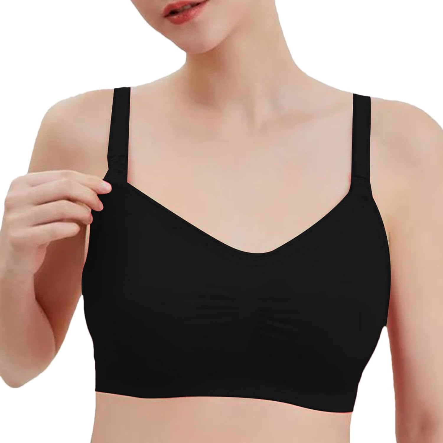 Seamless Nursing Bra,Elastic Breathable Nursing Bras - Full Coverage Comfortable Maternity Bra Breastfeeding Bra for Daily Wear