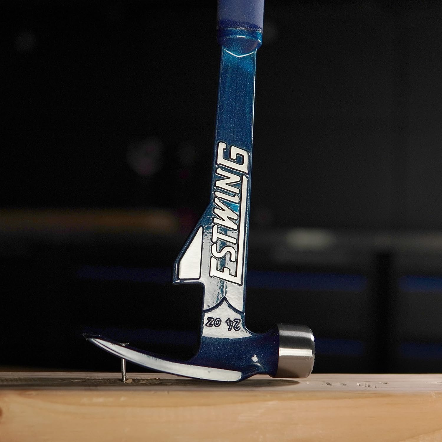 Estwing Hammertooth Hammer - 24 Oz Long Handle Straight Rip Claw with Milled Face & Shock Reduction Grip - E6-24TM image number 5