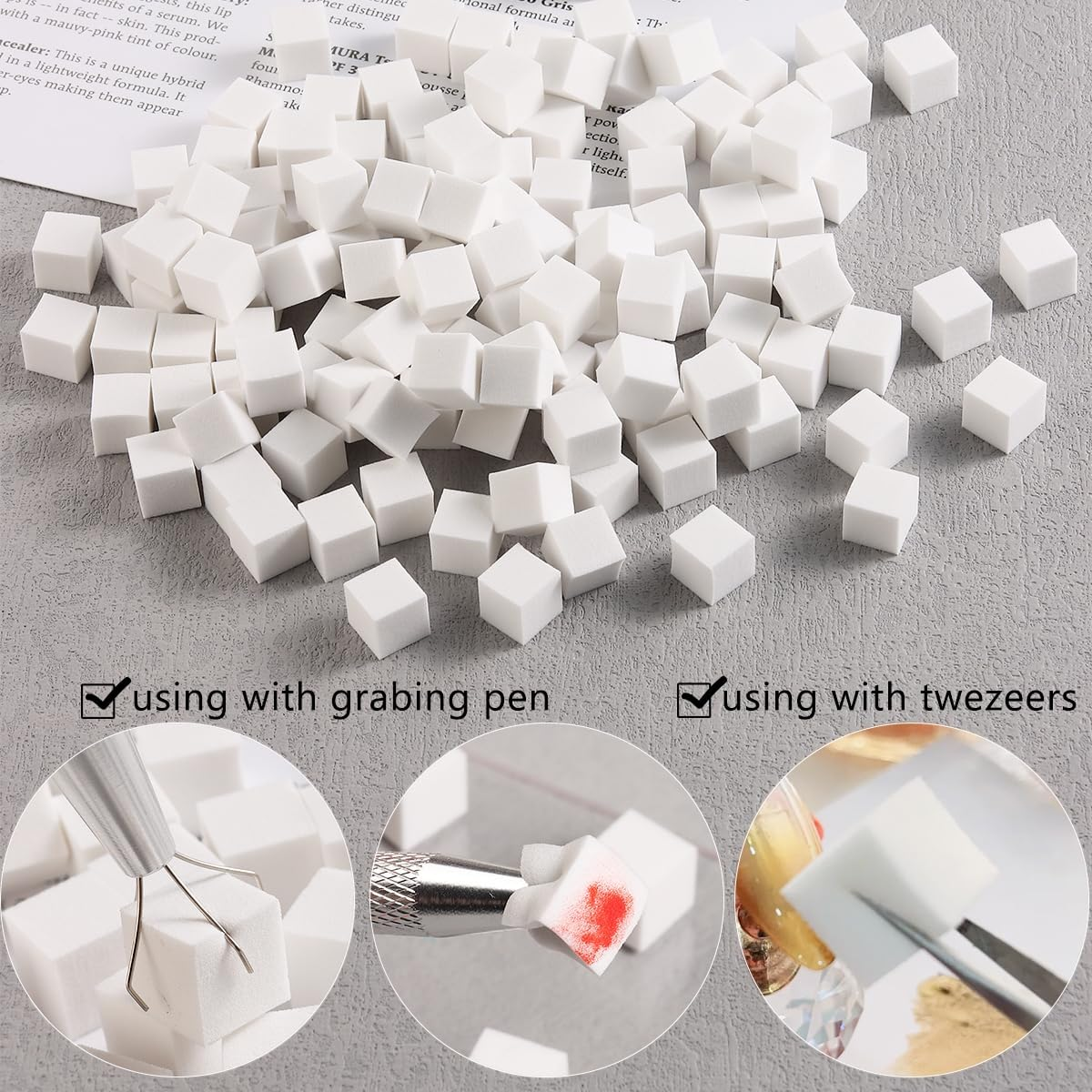 Fcozpjk 200Pcs Mini Soft Nail Art Sponges - Ombre, Aura, Gradient Nail Design Tools & Gel Polish Blending Sponge Applicator image number 2