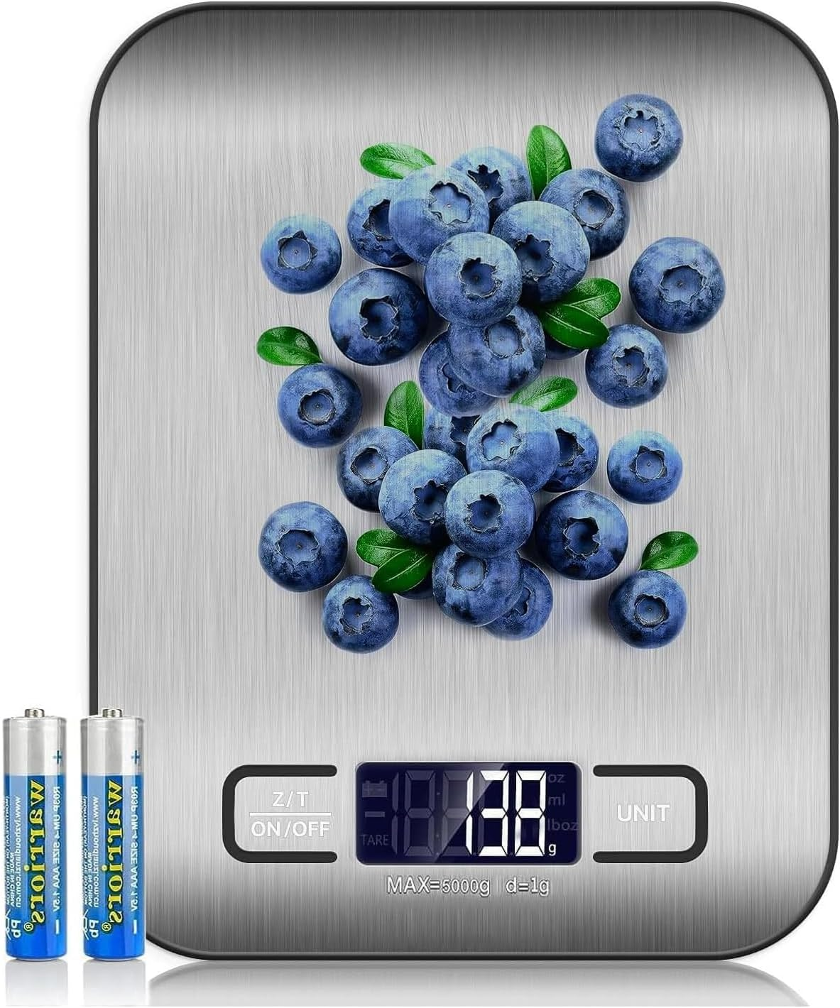 Mumoo Bear Food Kitchen Scale with 1G/0.01Oz Precise Graduation, 5Kg/11Lb Digital Grams and Ounces for Weight Loss, Baking, Cooking, Keto and Meal Prep, LCD Display, Medium, 304 Stainless Steel image number 2