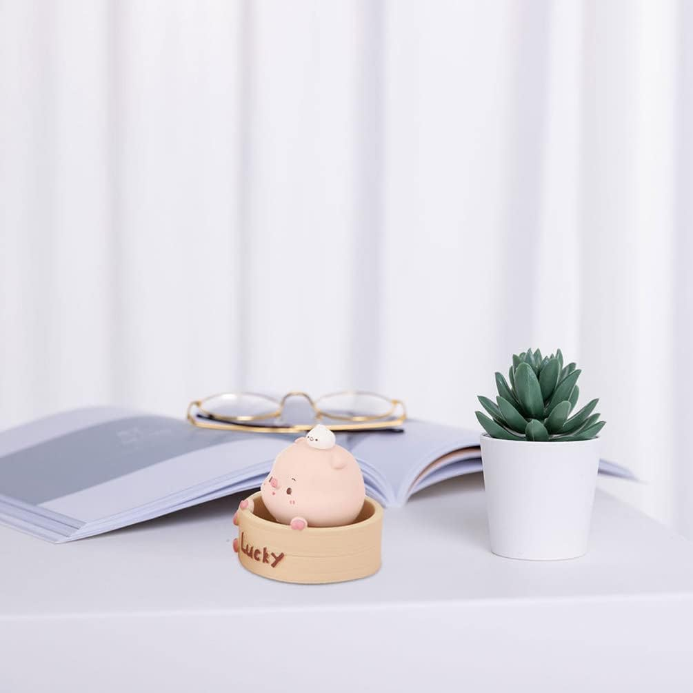 Zerodeko Cute Pig Ornament Pig Kitchen Accessories Desk Topper Miniture Decoration Car Accessories Tiny Cars Car Dashboard Decorations Desktop Toys Cake Toy Shake Your Head Resin Piggy image number 6