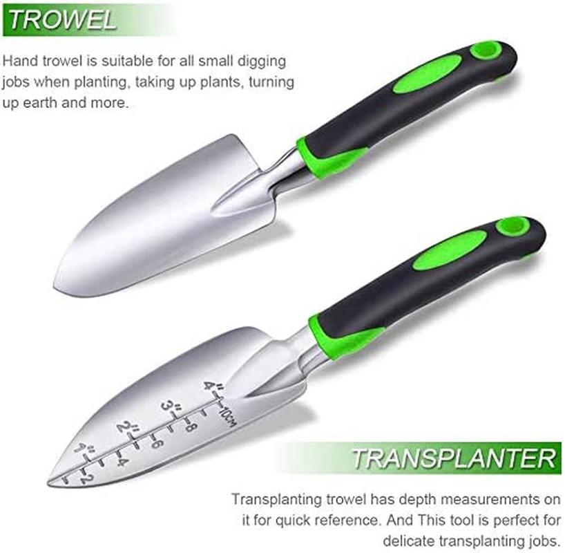 Mibote 83 Pcs Garden Tools Set Succulent Tools Set, Heavy Duty Aluminum Manual Garden Kit Outdoor Gardening Gifts Tools for Men Women (Green) image number 2