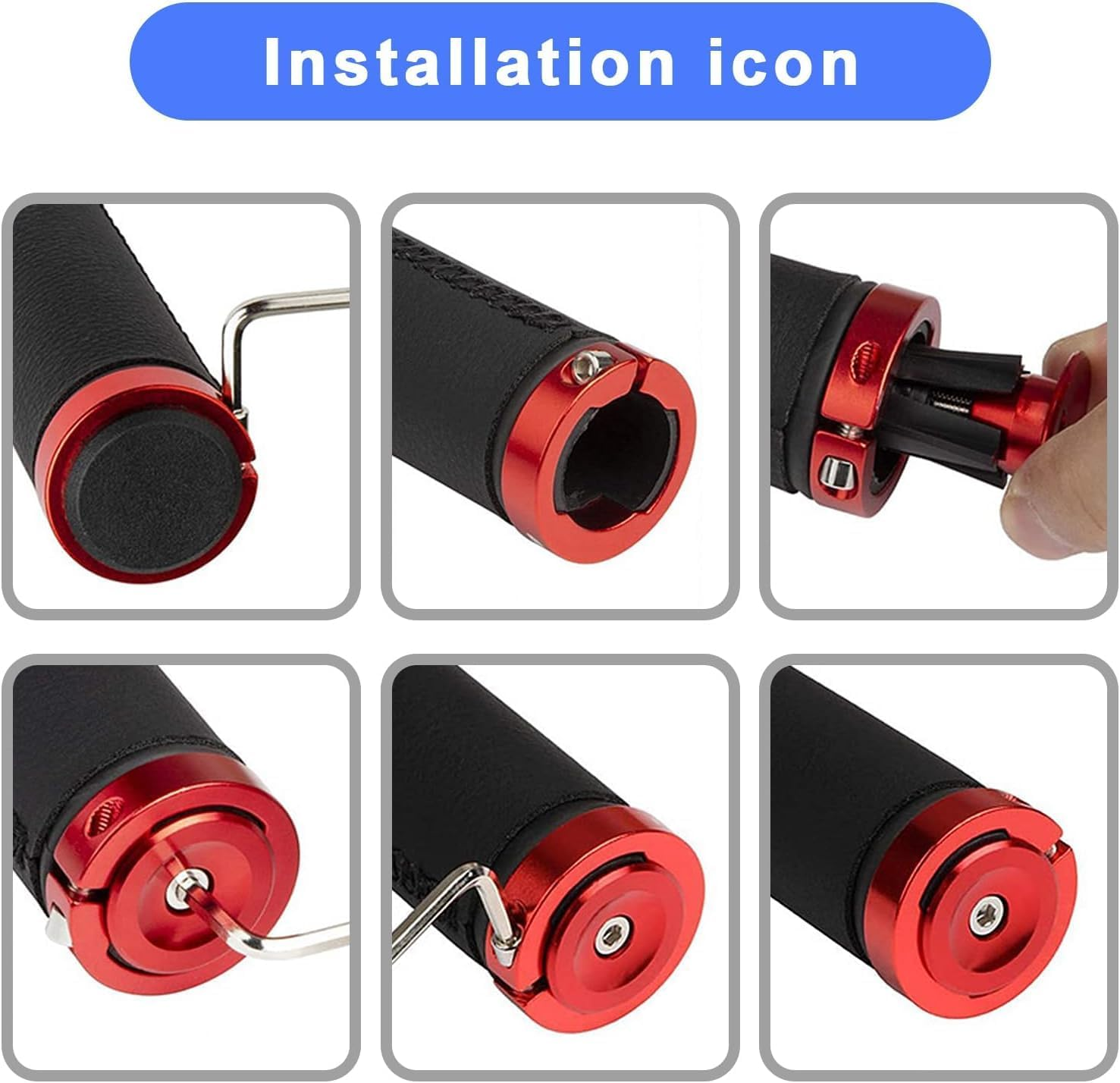 1 Pair Bar End Plugs Aluminum Handlebar End Caps - Handlebar Plug for Most Road, Mountain Bike (Red) image number 6