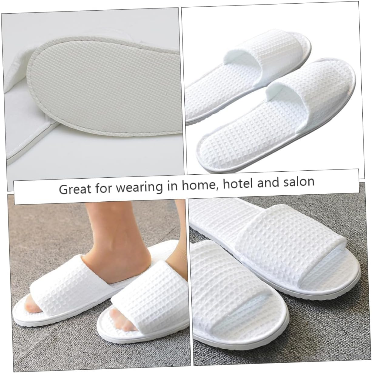 NULYLU 3Pairs Portable Non- Reusable Slippers for Hotel and Beauty Salon Travel-Friendly Thicken Slippers of Lightweight and Easy to Carry image number 2