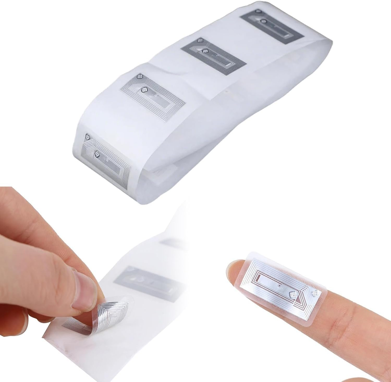50 PCS NFC Tags Sticker, Original NTAG213 Chip NFC Stickers Adhesive Labels Clear RFID Tags Rewritable 144 Bytes Memory Work with All Nfc-Enabled Smartphones and Devices image number 2