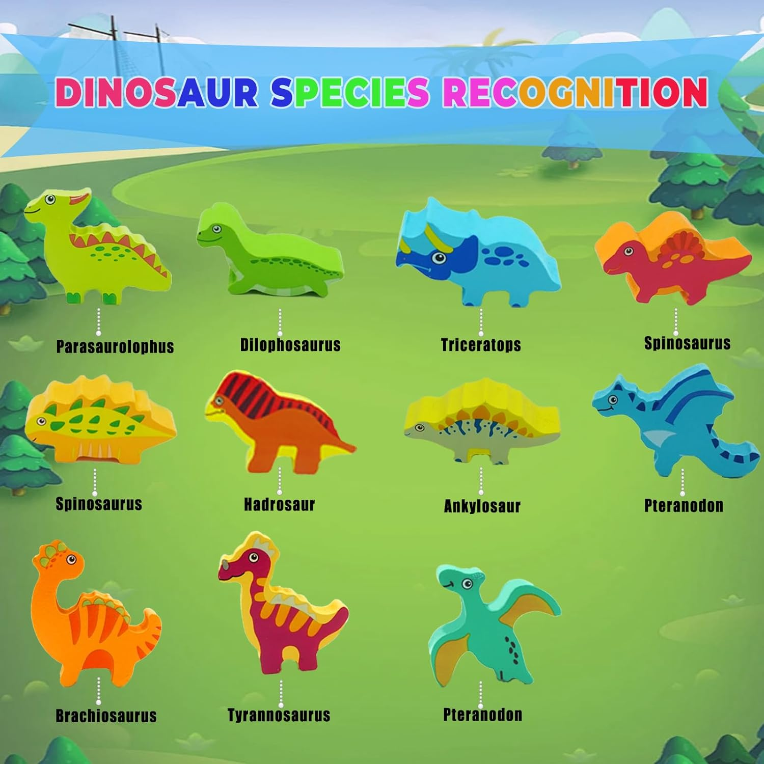 Peeokuo 11Pcs Wooden Stacking Dinosaur Toys, Dinosaur Balance Toys for Kids 3 4 5 6 7 Years Old, Dinosaur Building Blocks Set, Preschool Montessori Toys for Boys and Girls, Birthday Gift Ideas image number 5