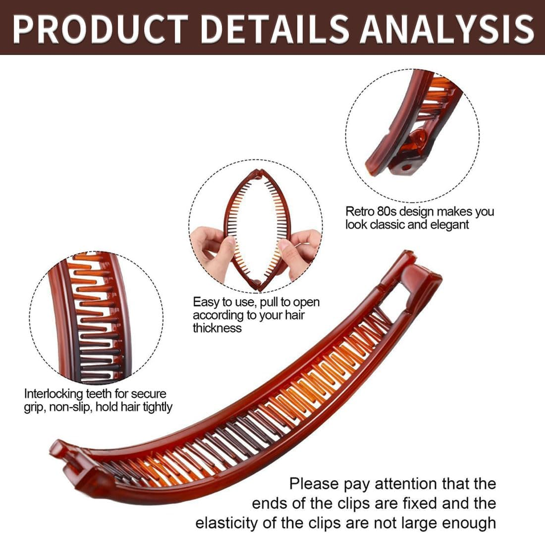 SCJJZ Hair Clips, Hair Clips, Banana Clip Set, Non-Slip Hair Twister, Lazy Hair Comb (Pack of 11) image number 3