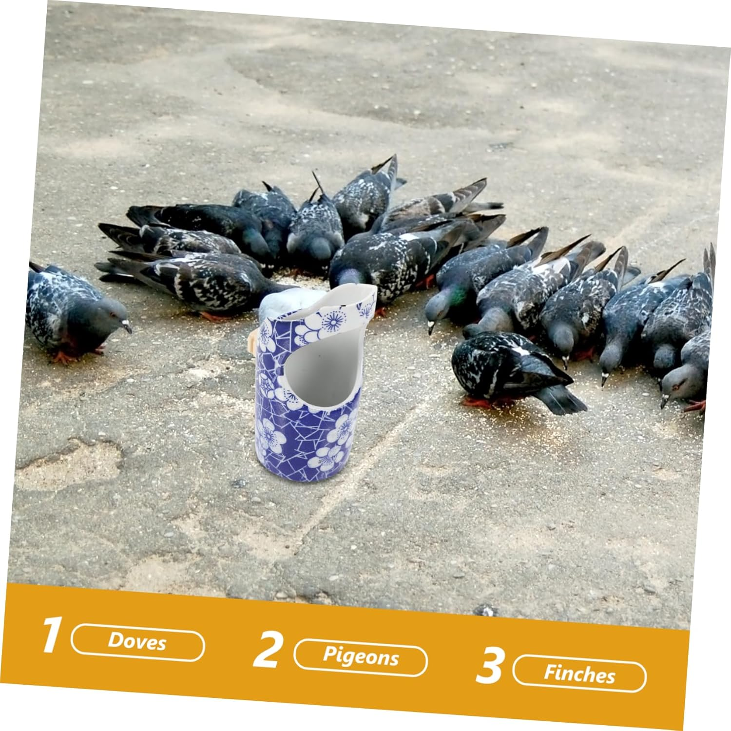 VILLFUL Anti-Swing Bird Food Cup Bird Food Dispenser Bird Feeders Outdoor Bird House Feeder Ceramic Bird Feeder Parrot Food Container Parrot Food Cup Bird Feeder Outdoor Garden Re-Usable image number 6