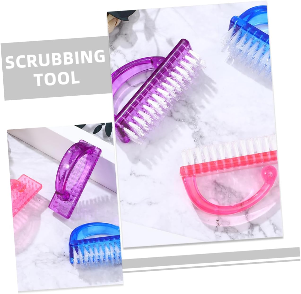 Iplusmile 12Pcs Handy Fingernail Brush Handle Grip Nail Brush for Kitchen Bath Use