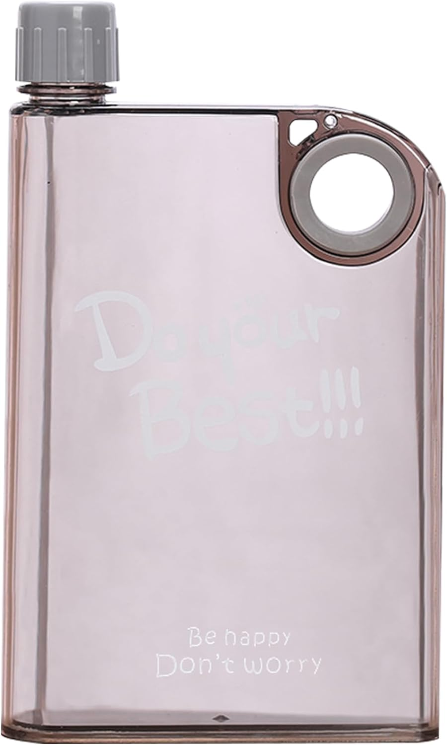 Water Bottle Flat Water Bottle, Reusable Clear Water Bottles Sports Water Bottles, Leak-Proof Plastic Water Bottles (Gray) image number 2