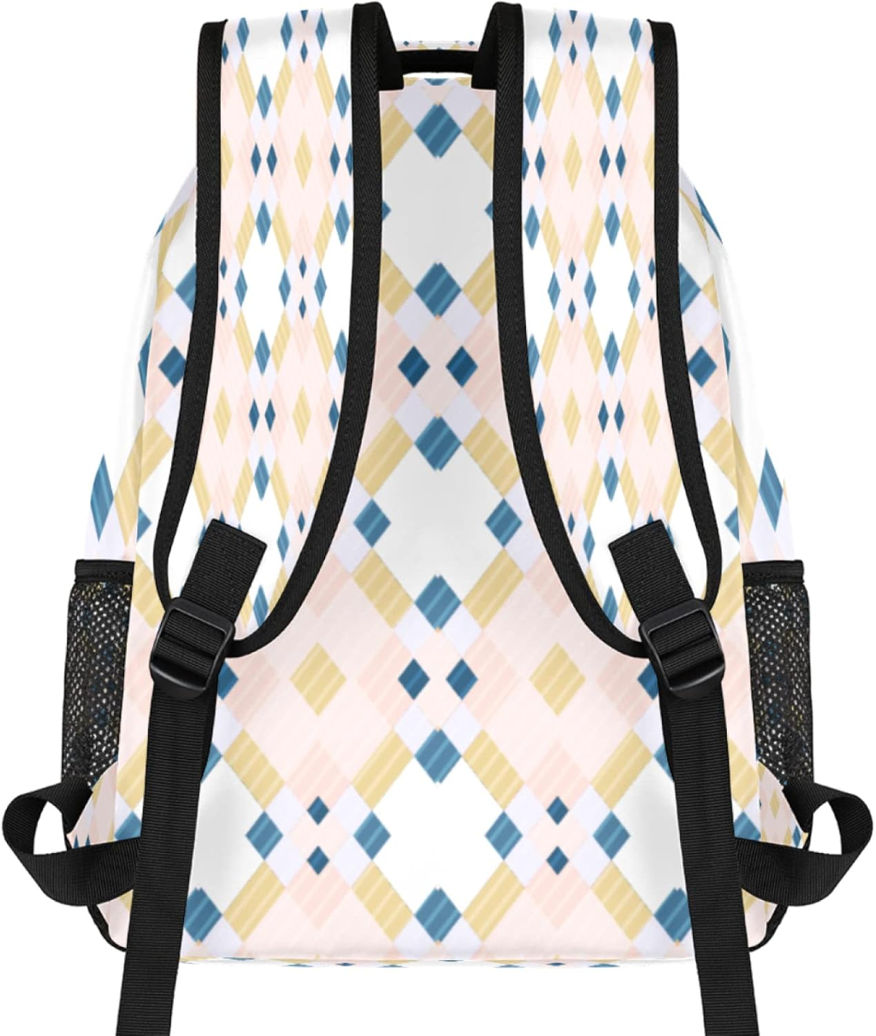 Tropicallife Artistic Abstract Square Backpack Lightweight Waterproof Travel Rucksackart Grid Stylish Backpack for Man Women image number 3