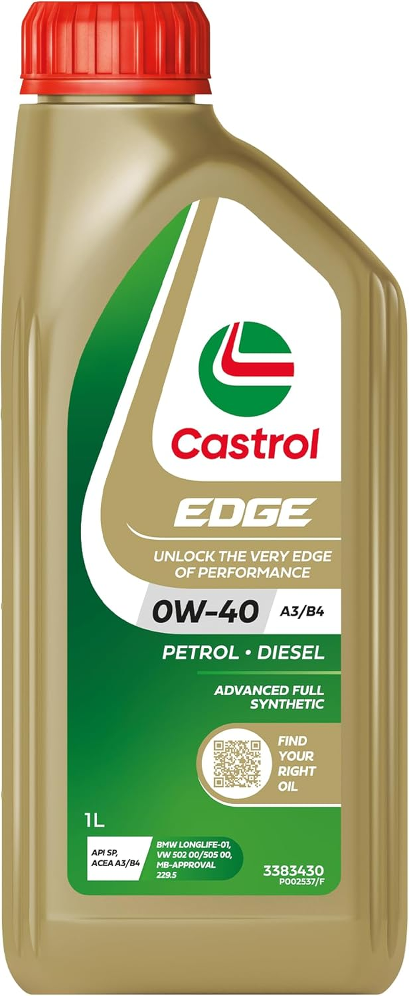 Castrol Edge 0W-40 A3/B4 Engine Oil 5 Litre image number 1