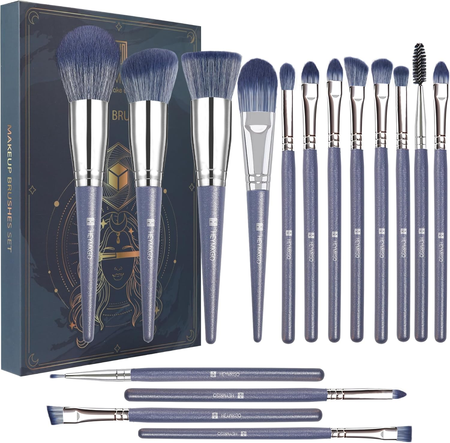 Makeup Brushes 16 Pcs Make up Brushes, Foundation Brush Professional Makeup Brush Set Eyeshadow Eyeliner Brush Blush Brush, Blending Brush Concealer Brush Kit Gifts for Women Birthday Xmas Valentine image number 2