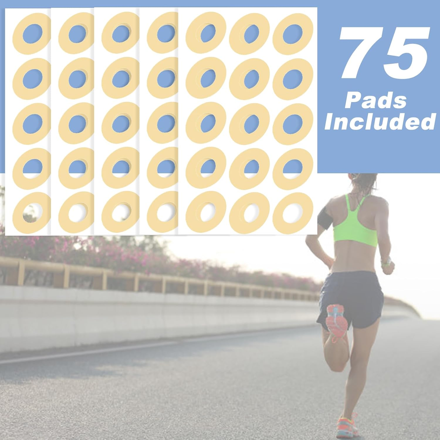 75 Count Callus Cushions Oval Foam Padding with Water-Resistant Self-Stick Adhesive, Protects Foot, Heel and Toes from Rubbing and Friction, Pain Relief from Shoe Pressure (L) image number 4