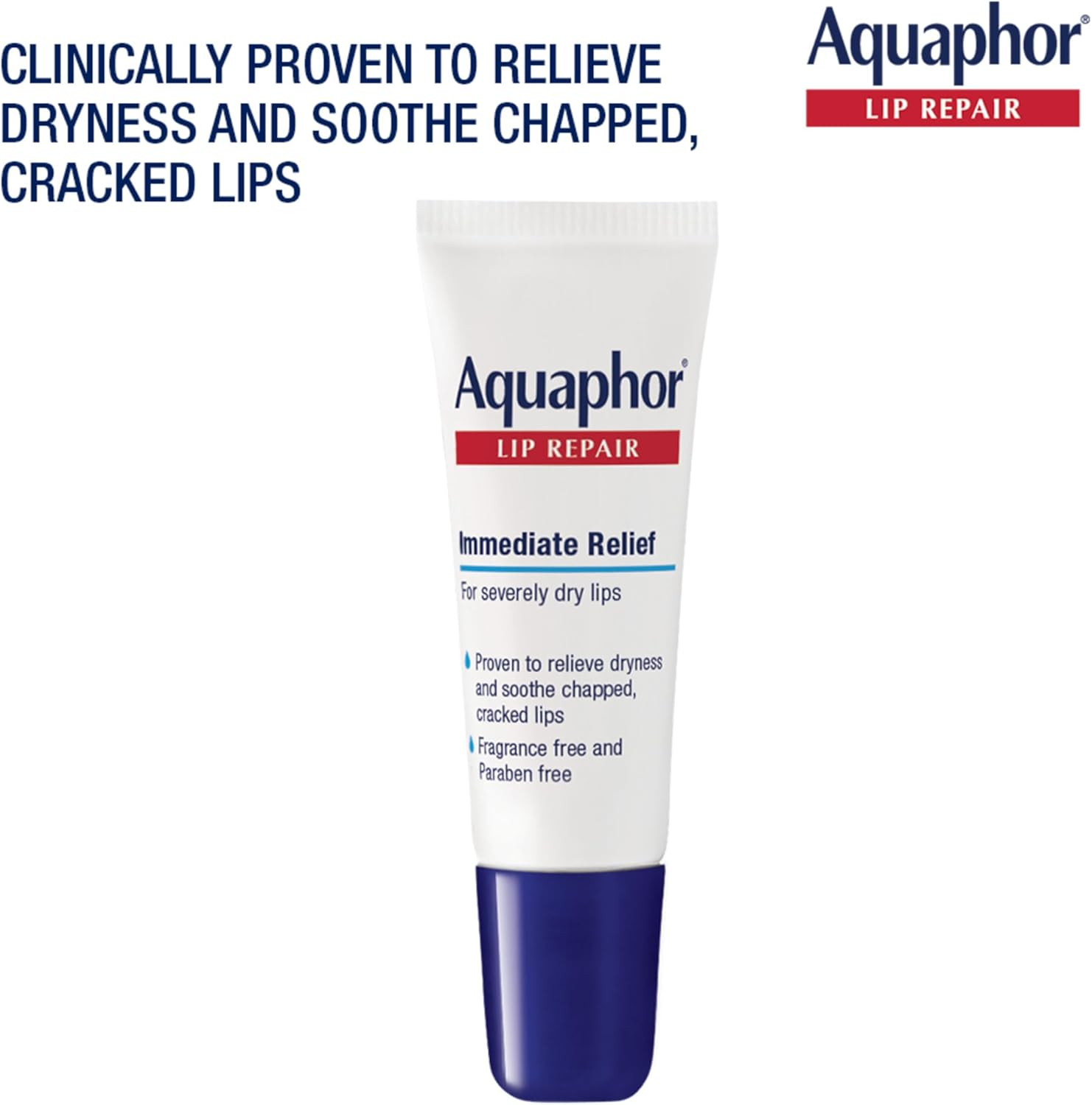 Aquaphor Lip Repair Ointment, Moisturizing Lip Balm Pack, Relieves Dryness, 0.35 Tube, Pack of 2 image number 2