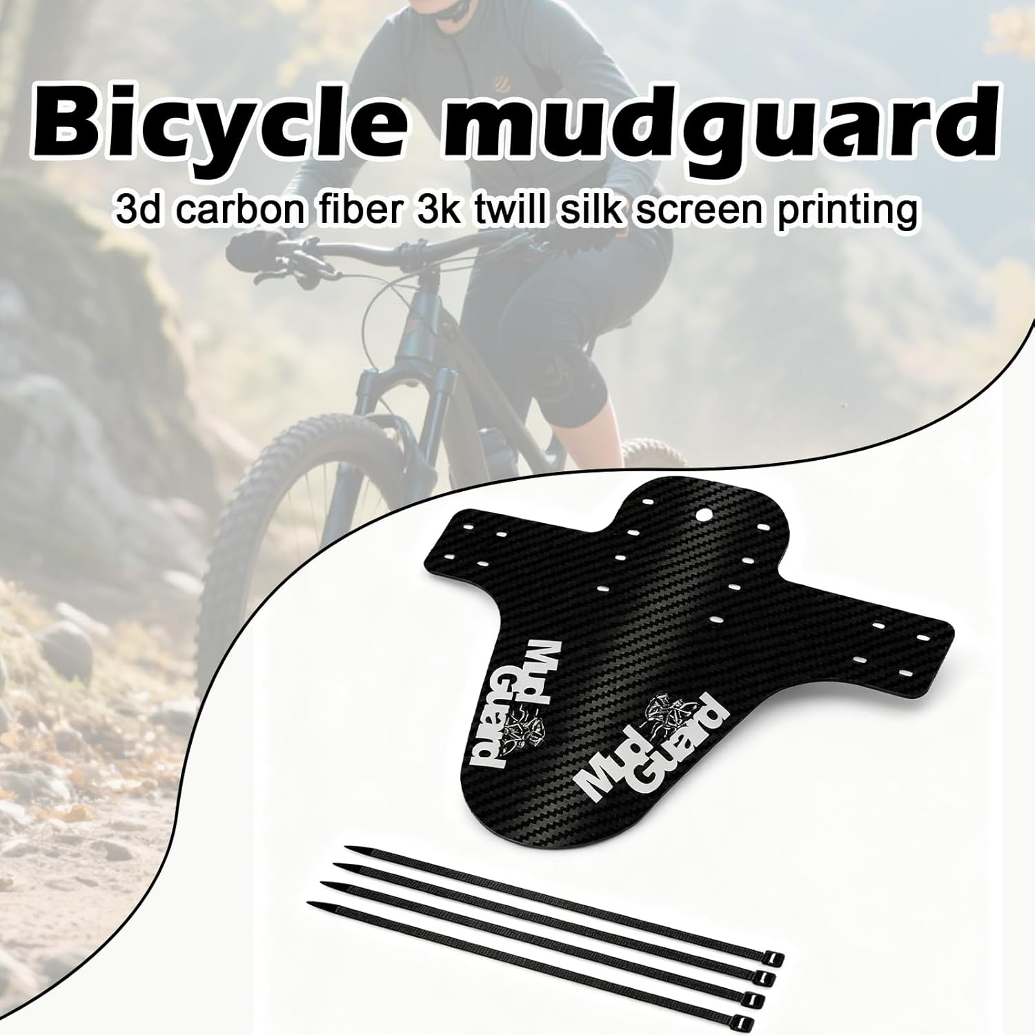 1 Pair Bike Fender - MTB Mountain Bike Mud Guard Bicycle Fenders Front & Rear Compatible for 26",27.5",29" plus Size and Fat Bicycle Dirt Guard, Bike Accessories image number 4