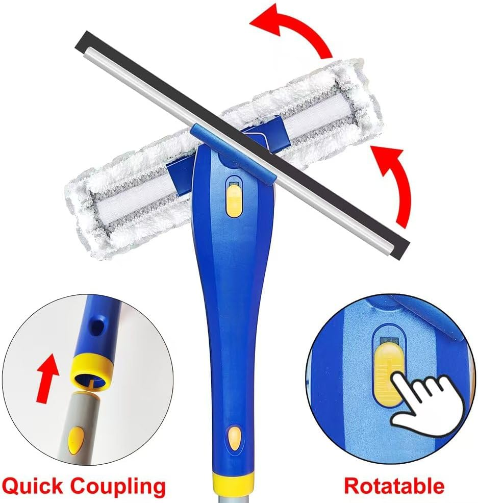 XUCAI Window Squeegee with Spray - 59'' Spray Window Cleaner Extendable Window Cleaning Tool Combo with Spray Bottle for Glass Clean Solution image number 3