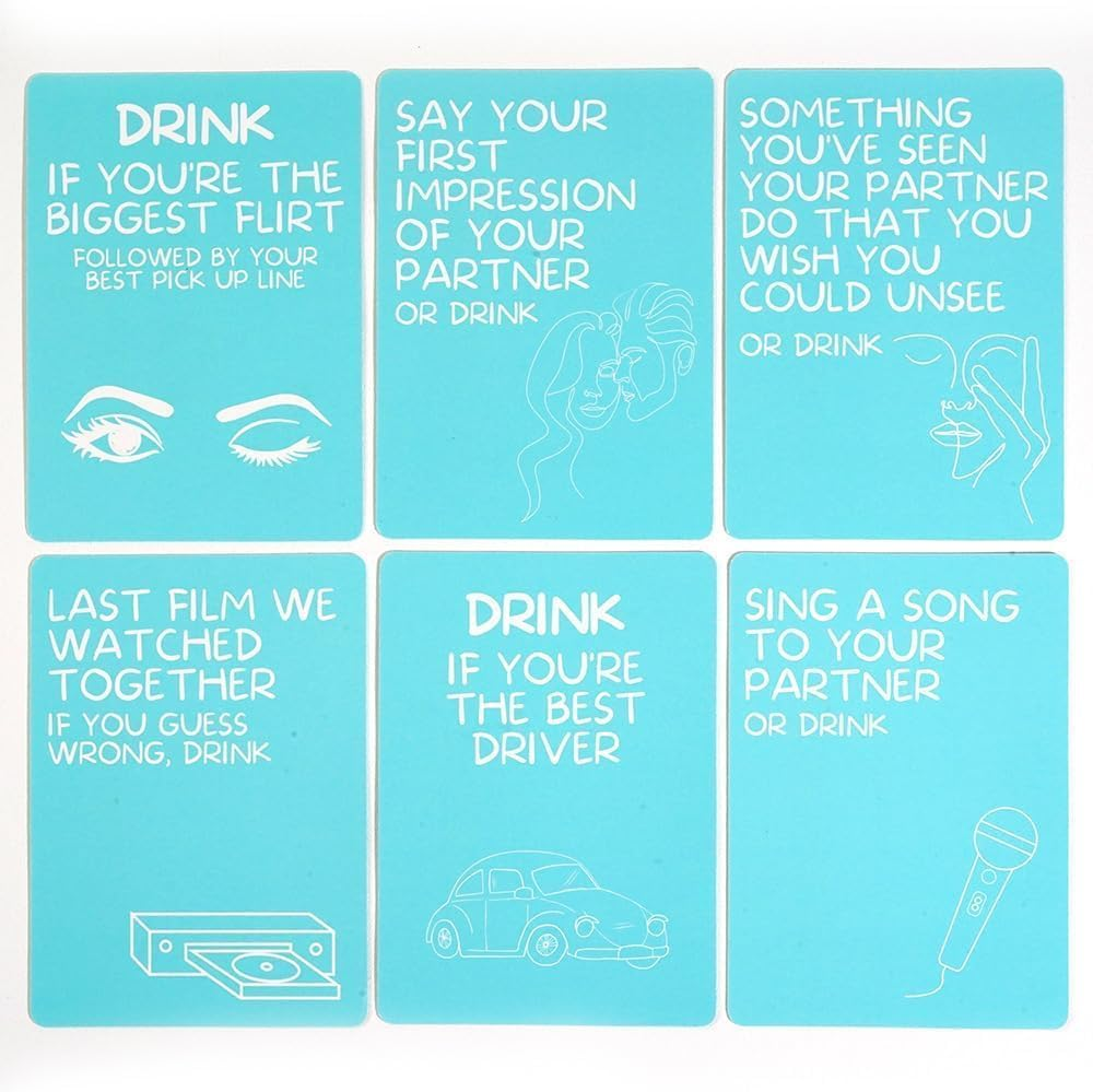 Couples Drinking Cards for Adults - Excited & Exhausted, Adult Party Sex Romantic Game for Couples, 50 Cards with Intimate Dares image number 3