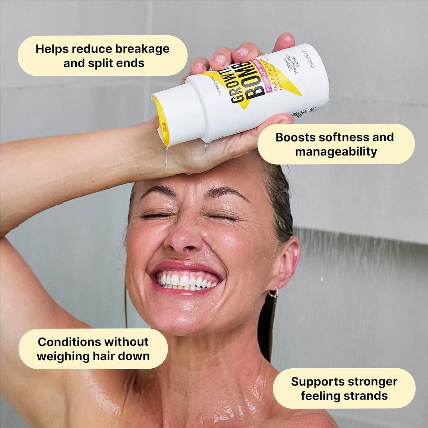 Growth Bomb Hair Strength & Length Power Cleanse Formula Conditioner 300Ml image number 3