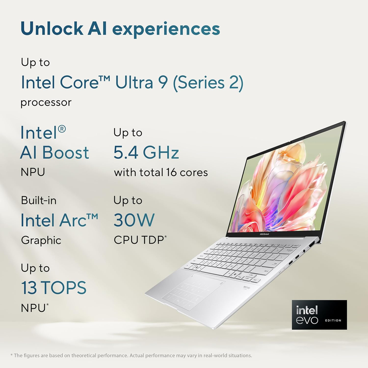 ASUS Zenbook 14 Lifestyle Laptop. 14" 3K OLED Display. Intel Core Ultra 7 Processor 255H 2.0 Ghz (Up to 5.1 Ghz) Intel AI Boost NPU up to 13TOPS. LPDDR5X 16GB RAM. 1TB Pcie 4.0 SSD. Wi-Fi 7. Win 11 H image number 4