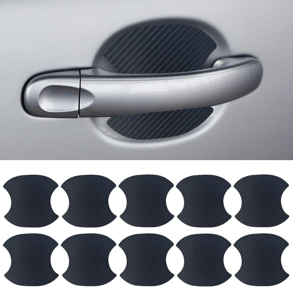 GRTHTATI 10Pcs Clear Car Door Handle Scratch Potector TPU Car Door Sticker Universal Protective Films for Vehicles (Clear)