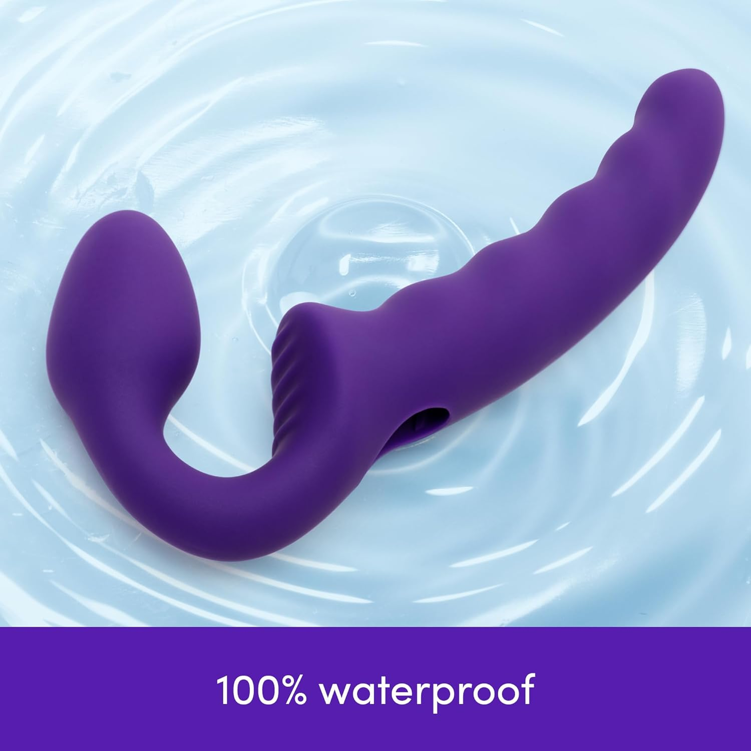 Lovehoney Posable Strapless Strap on Dildo for Women | 6 Inch Silicone Rippled Double Ended Dildo Vibrator for Couples | Rechargeable Bullet Vibrator with 10 Modes | Textured Clit Stimulator Sex Toy image number 5