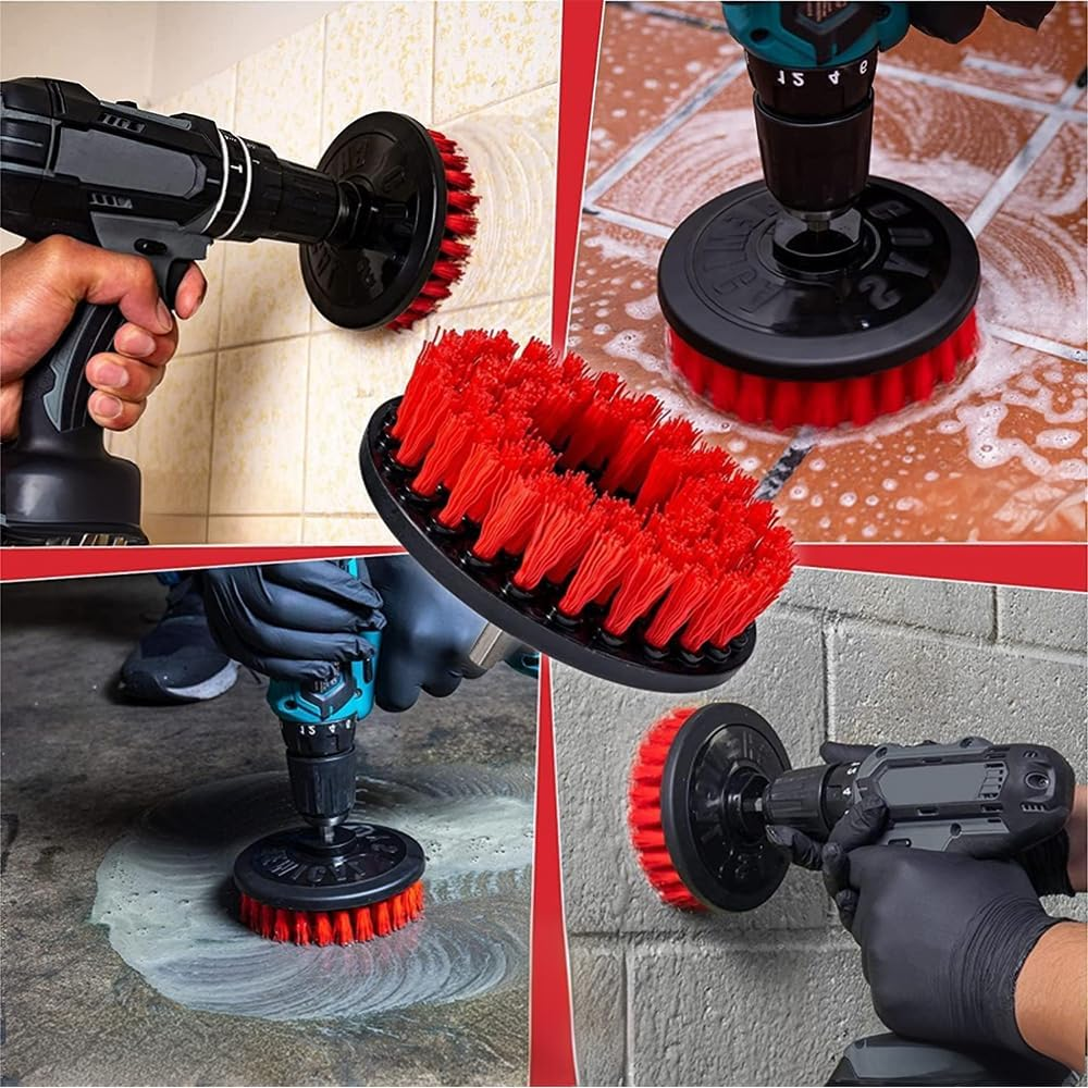 25 Pcs Car Detailing Kit,Auto Detailing Drill Brush Set,For Cleaning Wheel,Tire and Rim Brush,Car Wash Kit,For Cars,Bikes,Carpet,Bathroom,Kitchen image number 3