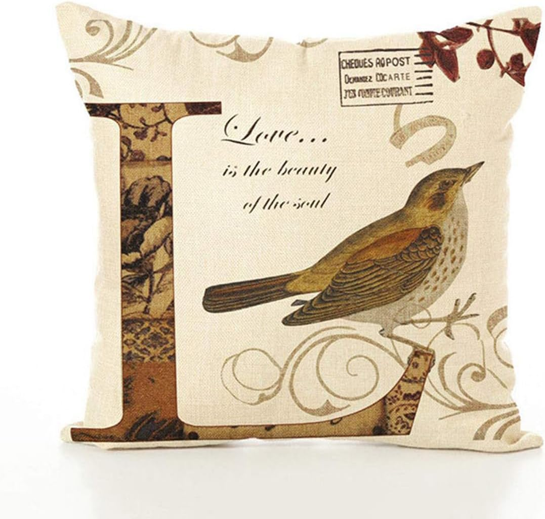 ZXUY 4Pcs Throw Pillow Covers 18X18 Inch Modern Christmas Decorative Covers for Sofa, Bed and Car Cotton Linen Square Pillow Covers Cushion Case (Bird) image number 5