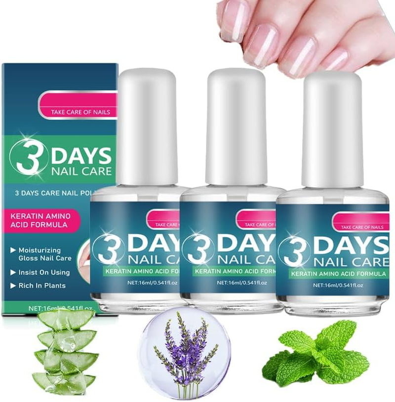 3 Day Nail Treatment, Nail Serum for and Strength, Nourishing Nail Nutrient Oil, Multi-Purpose Nail Repair, Moisturize Strengthen Brighten Nails Care, Nail Strengthener (2PCS)