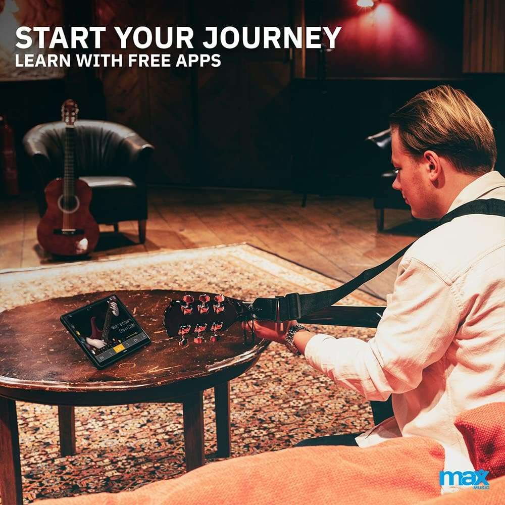 MAX Solojam Black Western Steel String Acoustic Guitar Pack image number 5