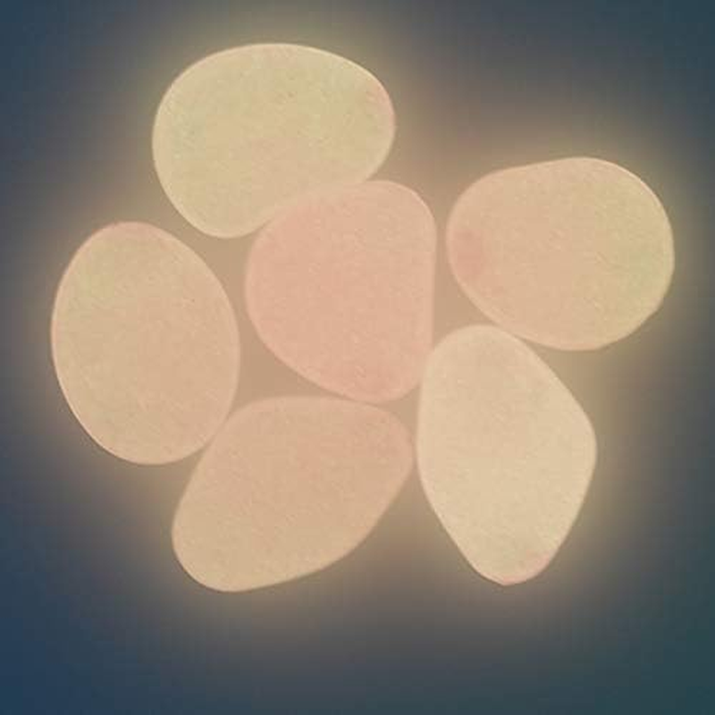 Qeesio 100Pcs Glow Pebbles Glow in the Dark Decorative Stones Rocks for Garden Path Walkway Yard Fish Tank, Watermelon Red