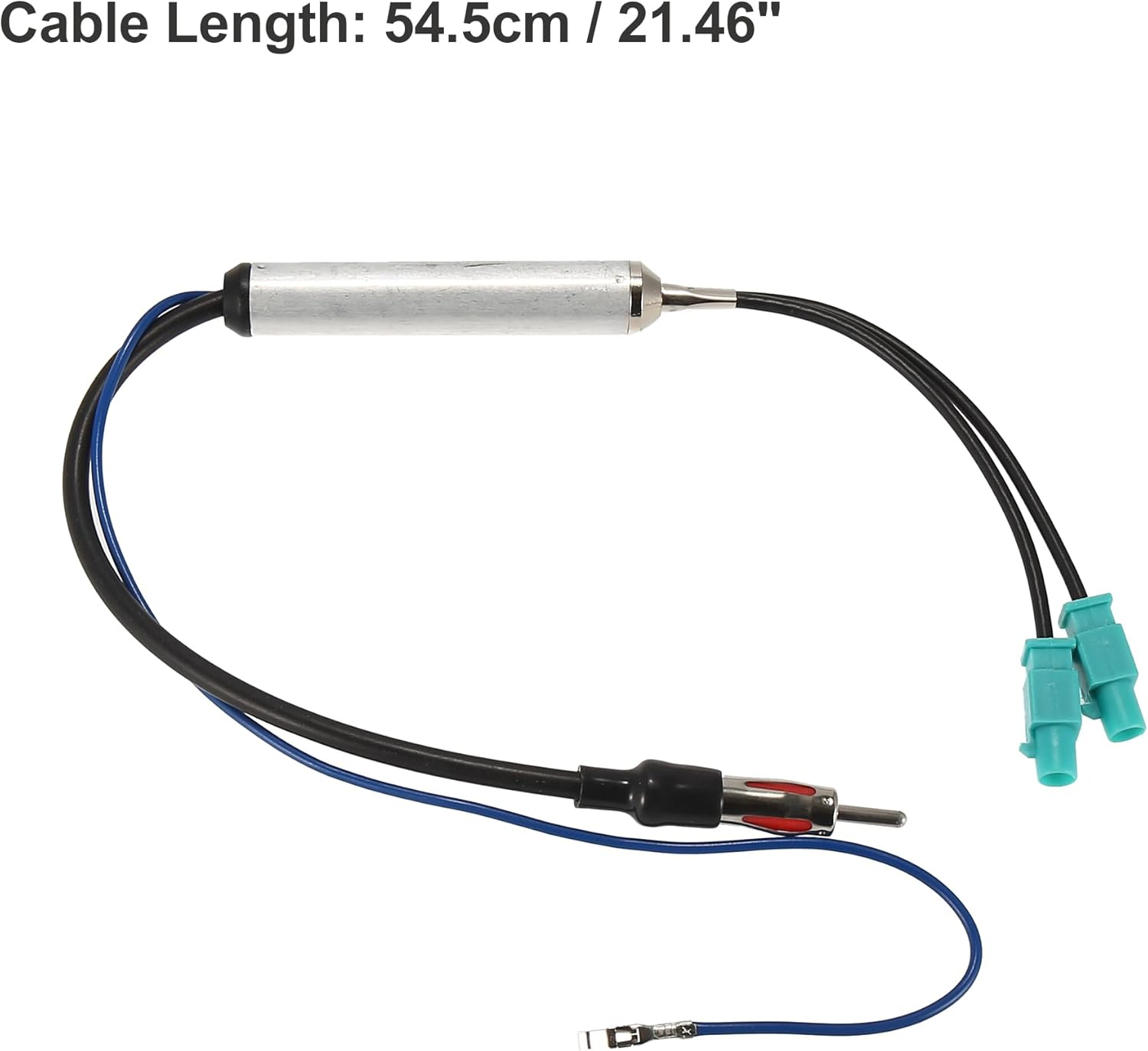 X AUTOHAUX Car Truck Radio Auto Antenna Dual Aerial Adapter Connector Cable with Amplifier FM AM Stereo Audio GPS Navigation for Audi for Volkswagen for VW image number 4