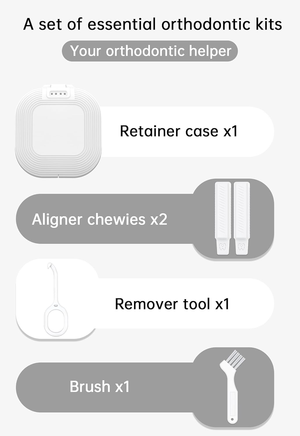 Retainer Case with Mirror, Slim Aligner Case with Vent Holes, Compatible with Invisalign, Mouth Guard Case, Cute Retainer Case with Retainer Removal Tool, Chewies and Brush, White image number 3