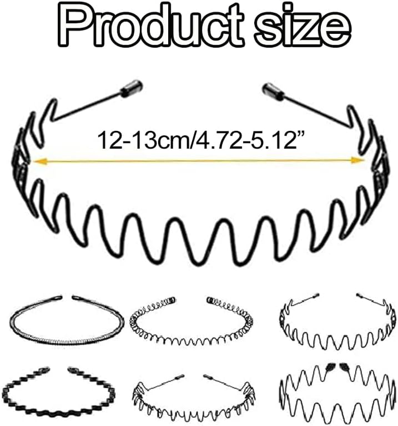 Wzenclave 6Pcs Hair Band, Male Invisible Compression Headband, Wavy Headband, Plain Circle, Korean Facial Wash, Sports Headband, Popular Hairband, Female Hairpin, Metal Men Headbands Women Hair Bands image number 4